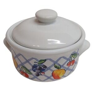 Jay Import Ceramic Dish with Lid Fruit Pattern